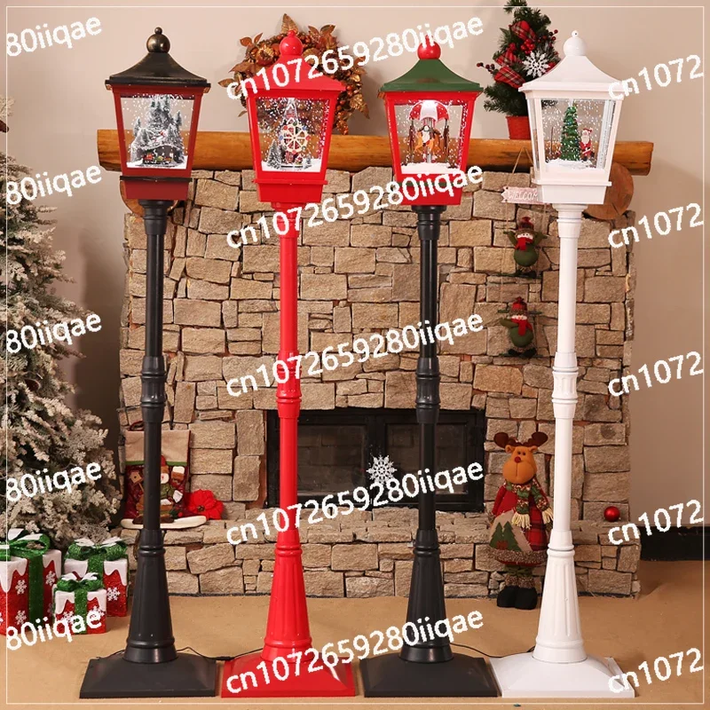 1.9 M Christmas Decorations Electric Music Snow Street Lamp Scene Decoration Layout Window Shopping Mall Snow Props