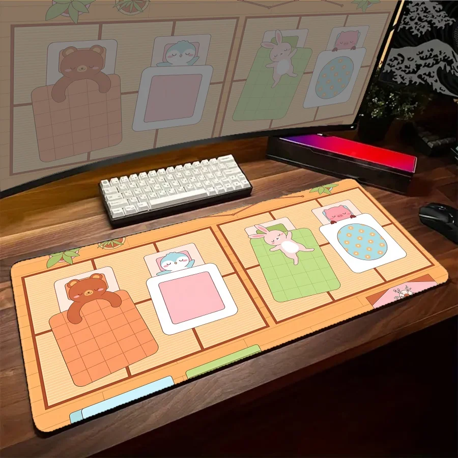 

Kawaii Large Mousepads PC Accessories Gaming Keyboard Cute Animal Desk Pad Gamer Black and White Desk Pc XXL Mouse Pads