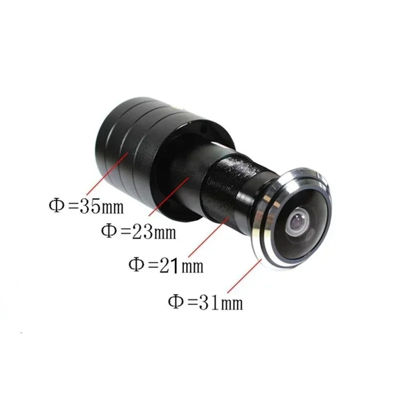 Ahd HD Coaxial Ultra Wide Angle 1080p Caméra de surveillance œil de chat filaire, judas pour document analogique