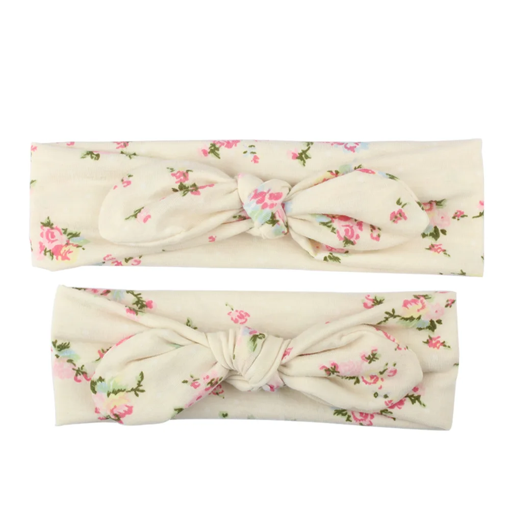 Mom Mother & Baby Headband Baby Girl Bow Hair Band Mom Daughter Rabbit Ears Turban Parent-Child Print hair Accessories