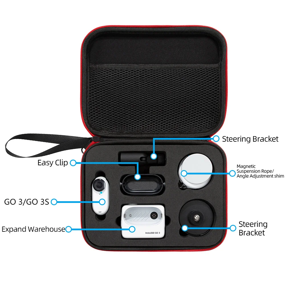 Portable Storage Bag For Insta360 Go 3/3S Body-Cover Hard Protect Carrying Case Handheld For Insta360 Go 3/3S Camera Accessories