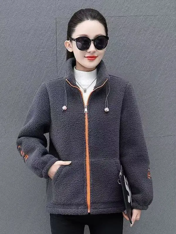 

Женская бархатная куртка из тонкого ягненка, зимняя теплая куртка на подкладке, бархатная куртка большого размера с хлопковыми частицами, корейская длинная све