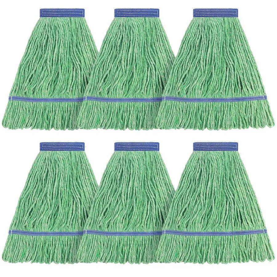 

Сменная насадка для швабры промышленного класса для интенсивной уборки, для общего и специализированного использования, для влажной уборки пола, синяя, из хлопка, с петлевым креплением