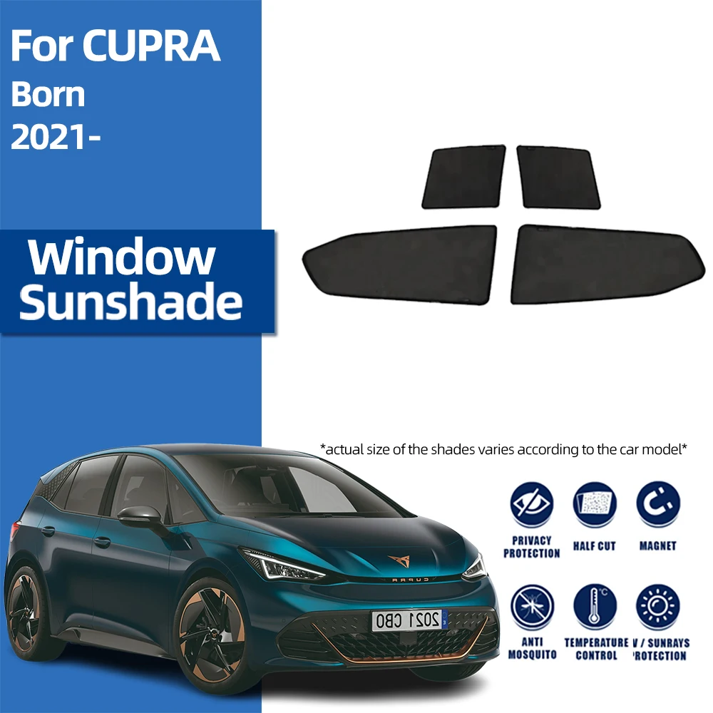 สําหรับที่นั่ง Cupra Born 2021 2022 2023 2024 แม่เหล็กรถ SunShade SHIELD ด้านหน้ากระจกผ้าม่านด้านหลังเด็กหน้าต่าง Sun Shade