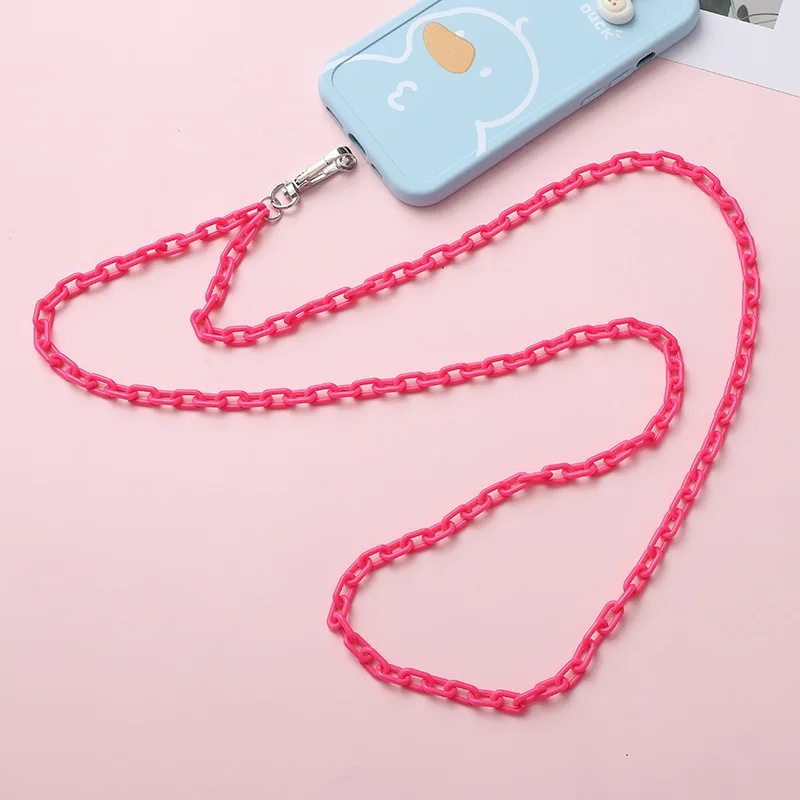 Smycz do telefonu komórkowego z klipsem Kawaii Candy DIY akcesoria do telefonów łańcuszek akrylowy przenośny zdejmowany pasek przewód etui na