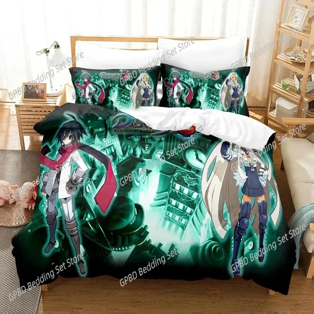 New Game Disgaea Hour of Darkness 3D Bedding Set Duvet Cover Pillowcases Single Twin Full Queen King Size Home Decor Quilt Boys