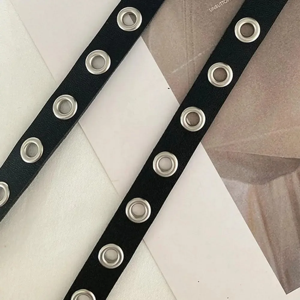 قابل للتعديل حلقة مزدوجة رقيقة حزام بولي Leather الجلود طبقة مزدوجة الخصر سلسلة عالية الجودة برشام العيينة مشبك أحزمة فستان الملحقات