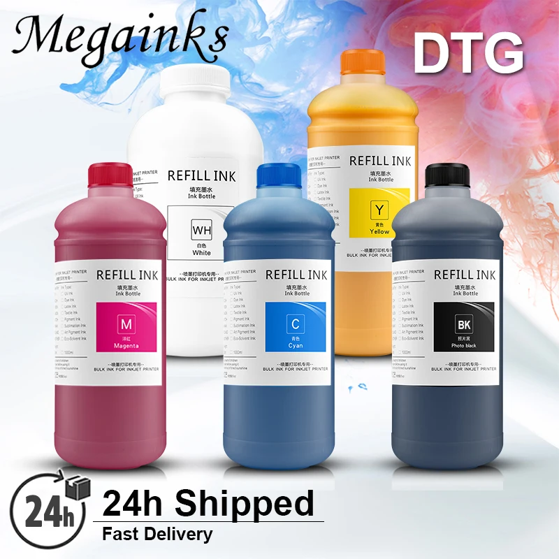 1000ML DTG Ink Direct to Garment Textile Ink For Epson DX5 DX7 XP600 TX800 5113 4720 I3200 F2000 F2100 R1900 R2000 DTG Printing