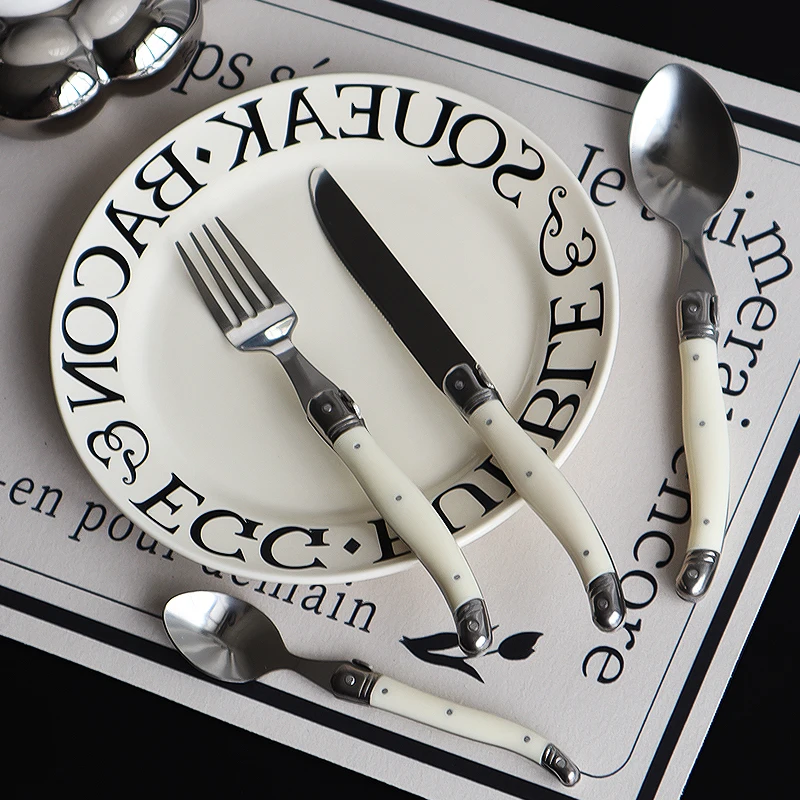 EpeiusHome Nordic Ins Style Stainless Steel Western-style Tableware Set Dinner Knife Steak Knife Spoon Fork Combination