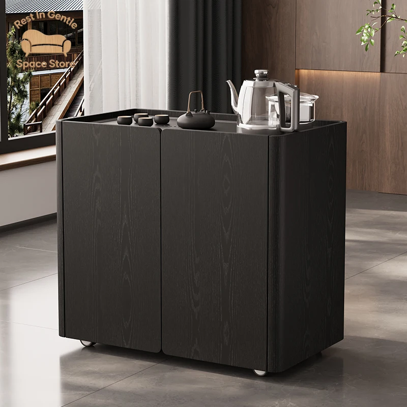 Italian minimalist movable tea table small apartment living room home tea set small tea table high-end balcony coffee table