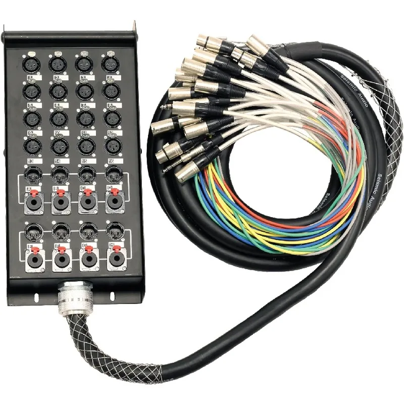 

16 Channel 25' Pro Stage XLR Snake Cable (XLR 1/4" TRS Returns) for Recording, Stage, Studio use (25 Feet - 16 C