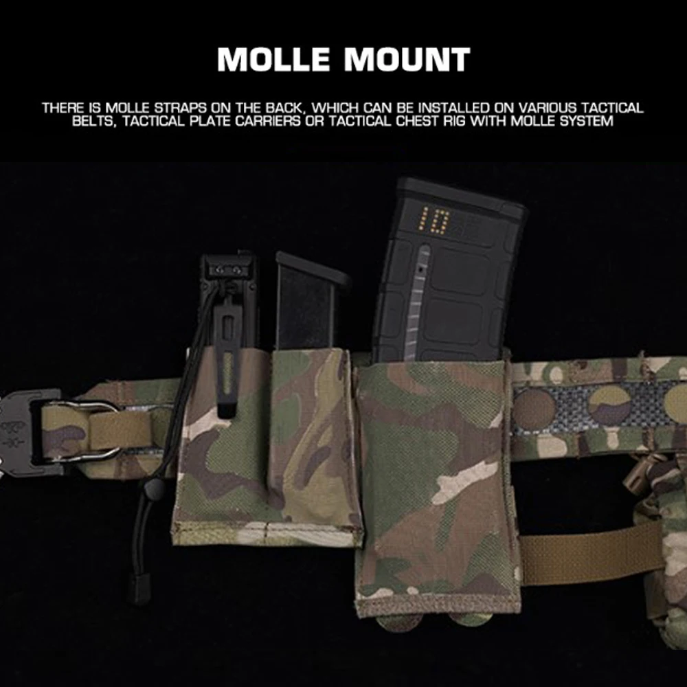 Elastic 5.56/7.62 Magazine Pouch Lightweight Quick Release Hunting Shooting Airsoft Mag Pouch Molle Tactical Belt Vest Equipment - view 6