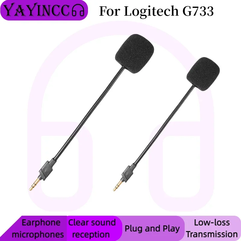

YAYINCC Replacement Gaming Mics 3.5mm Game Microphone For Logitech G733 Detachable microphone rod plug and play MIC 11.1