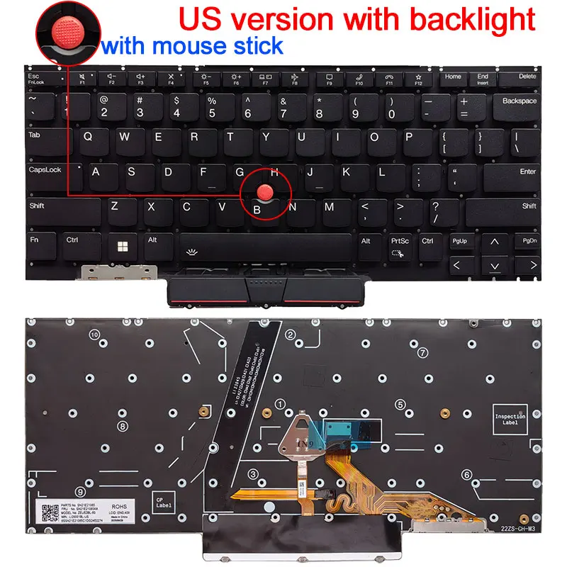 Used For Lenovo ThinkPad X1 Nano Gen 1 GEN 2 2021 Type 20UN 20UQ Keyboard US Backlit Palmrest With Case Cover SN20X82238