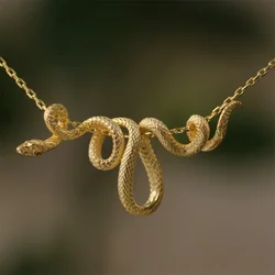 Punk Python Wrap Pendant Necklace Women Creative Gothic Hip Hop Snake Personalized Necklace Jewelry Accessories