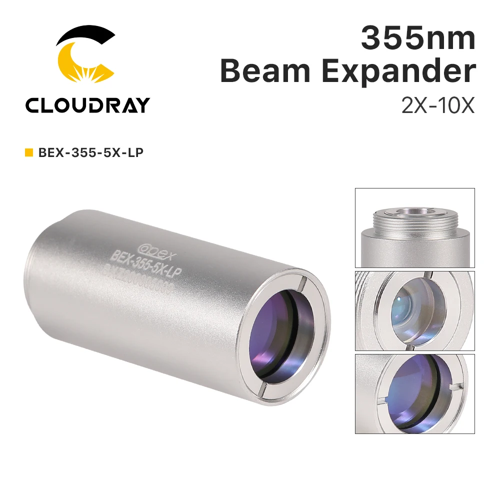 Cloudray UV 355nm Laser Beam Expander Fused Silica Lens 2X 3X 5X 8X 10X Optics Beam Expand for UV Laser Marking Machine