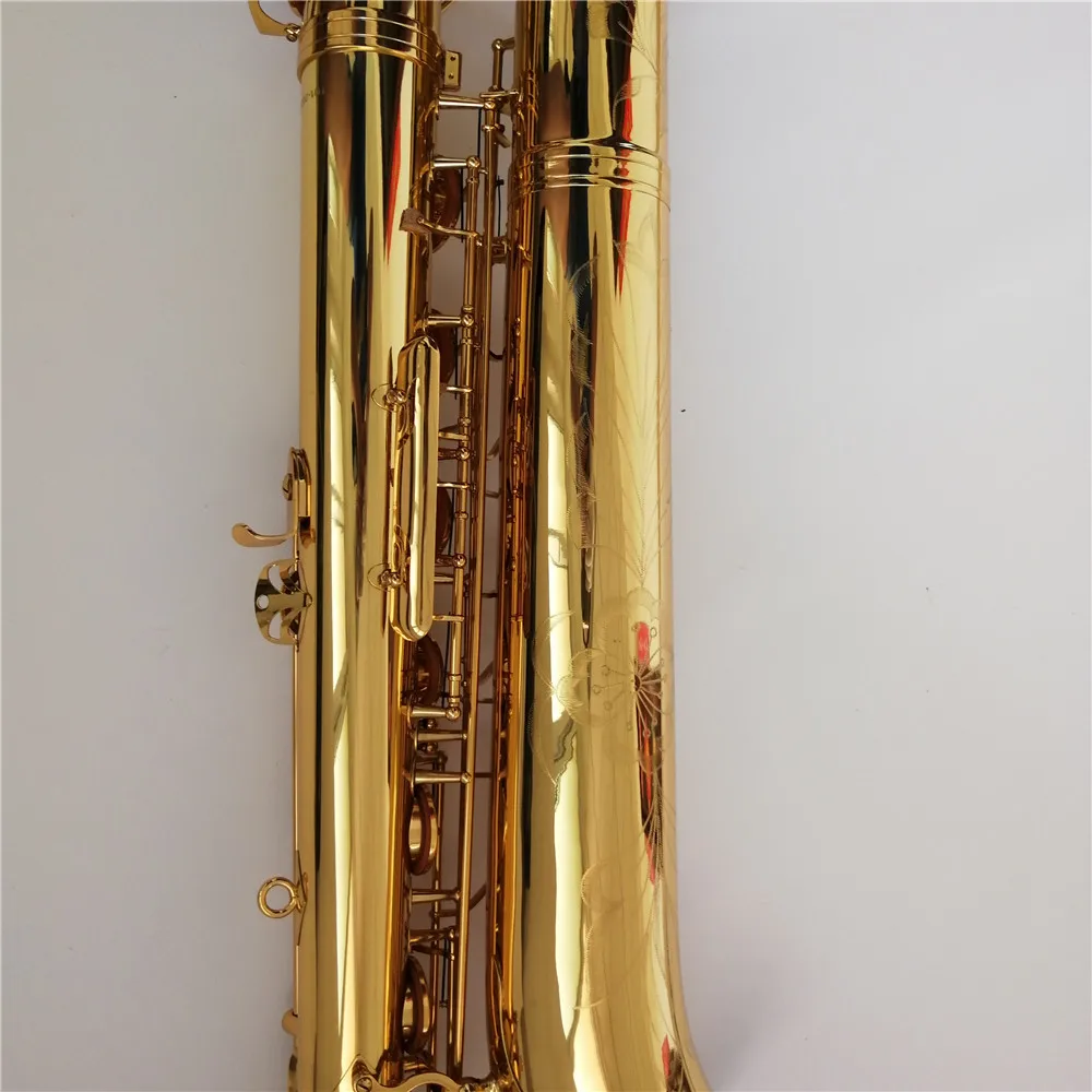 professional saxophone baritone gold lacquer surface with Low A key