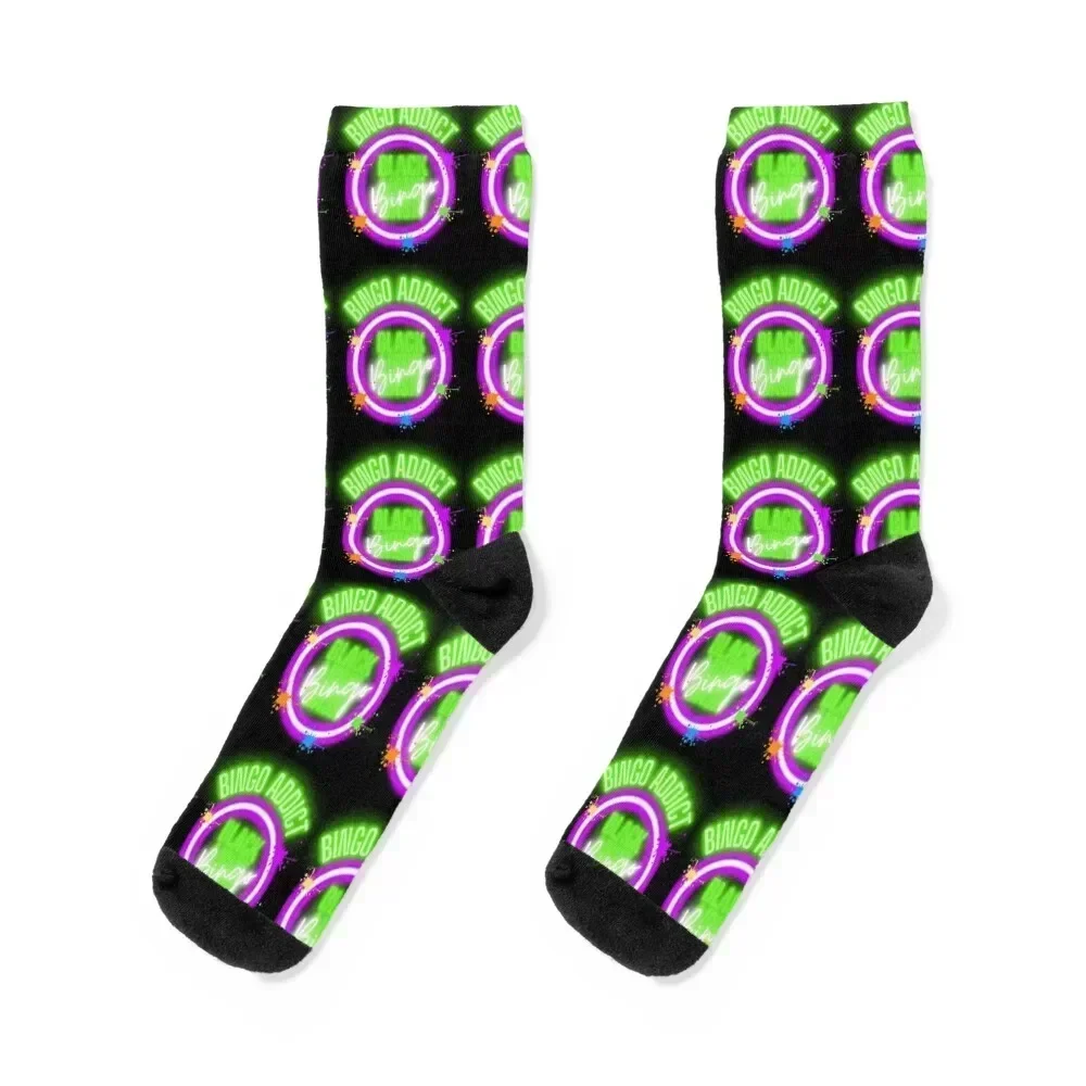 

Bingo Addict Summer Blacklight Bingo Bash 2022 T-Shirt Socks Run floor designer brand moving stockings Socks Woman Men's
