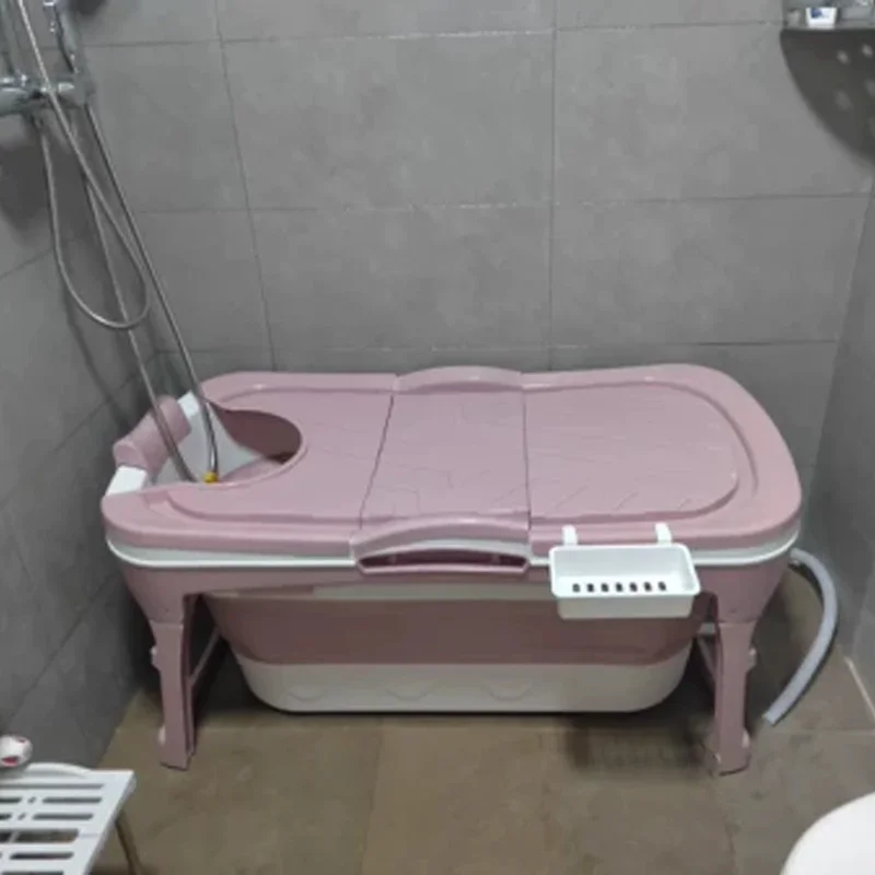 Household Bathroom Furniture Folding Bathtub Adult Large Bath Bucket Full Body Bath Bucket Bath Basin Thickened Portable Bathtub