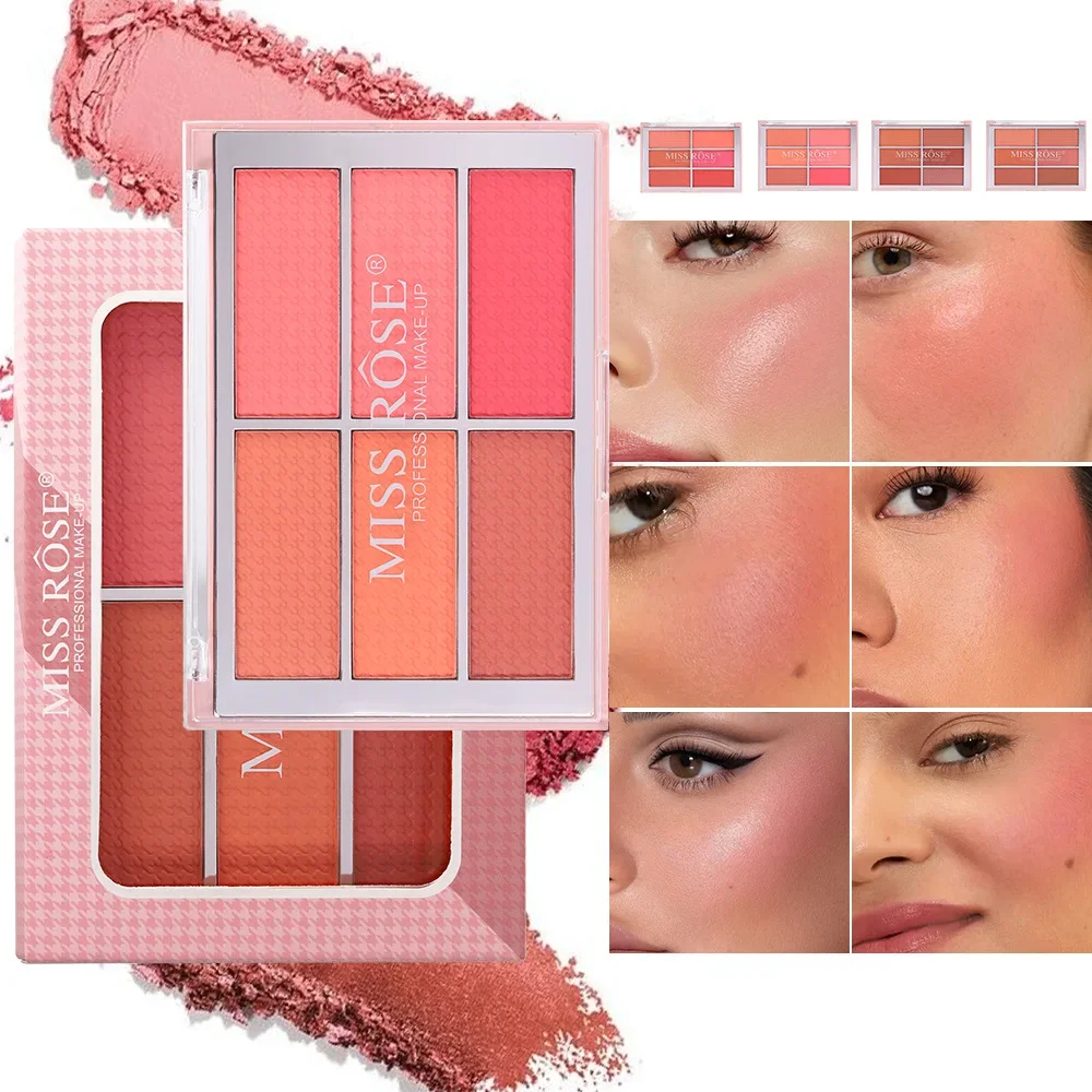 MISS ROSE All-In-One Tray Six-Color Matte Blush Eyeshadow Concealer High-Gloss Repairing European And American Facial Makeup