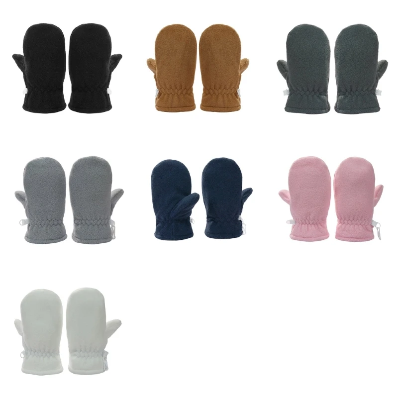 Infants Warm Gloves Breathable Fleece Kids Mittens with Soft Lining Solid Color