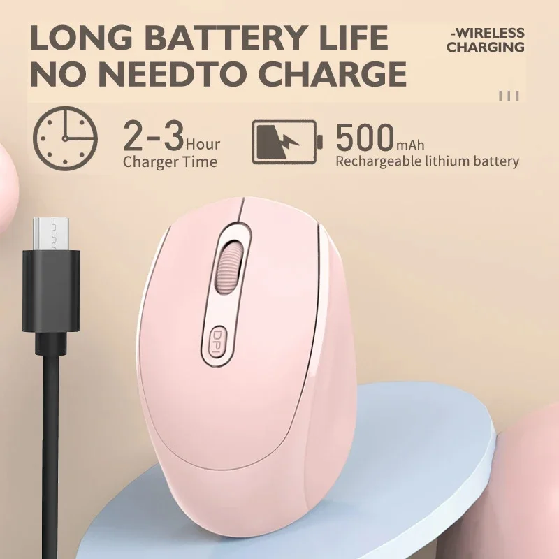 New Wireless Silent Mouse Bluetooth-compatible 2.4G Dual Mode Rechargeable Optical Mouse 1600 DPI For MacBook Laptop PC Game