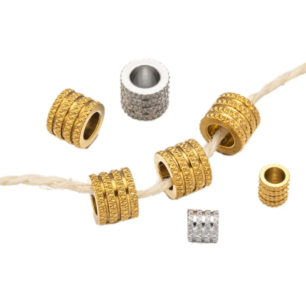 10Pcs Stainless Steel Gold Big Large Hole Tube Loose Spacer Bead DIY Pendants Bracelet Necklace Jewelry Making Supplies Findings image 5