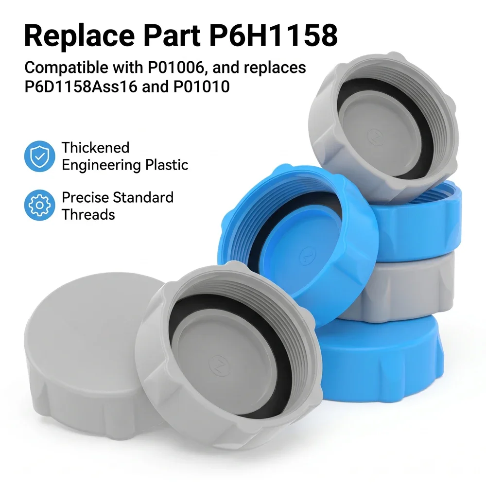 4/2pcs Pool Drain Valve Cap Replacement for P6H1158 2 Pack Leak Proof Thickened Plastic Threaded Water Stopper Cover For P01006