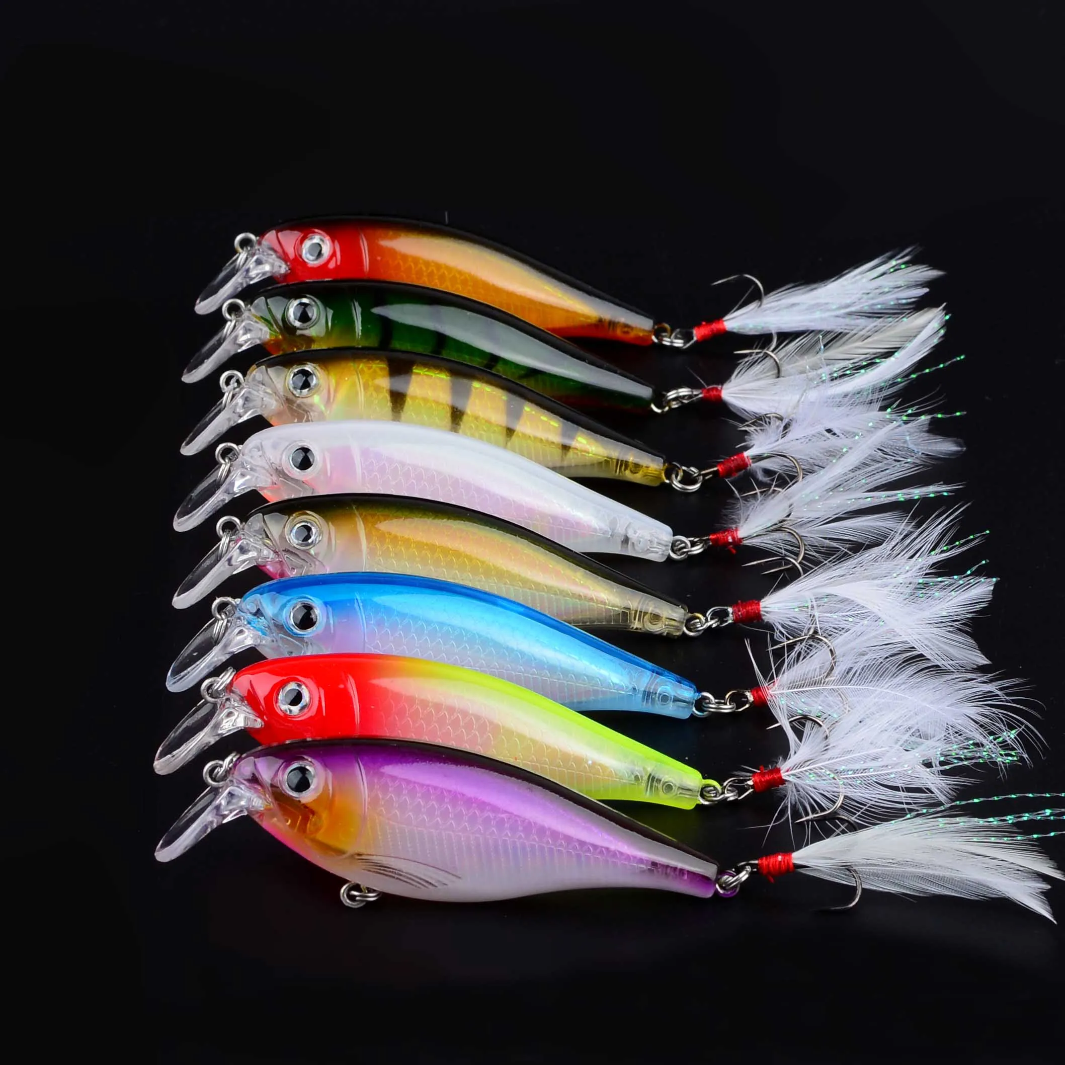 8 Uds señuelo de pesca Minnow Wobbler señuelo Jerkbait Swimbait cebo duro Artificial cebo para trucha pesca en el océano cebo de lubina - imagen 3