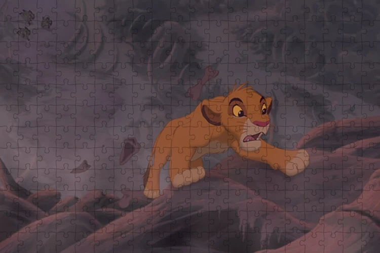 Simba-puzzle do rei leão dos desenhos animados para crianças, quebra-cabeça, jogo, presente de feriado, decoração, 300/500/1000 peças