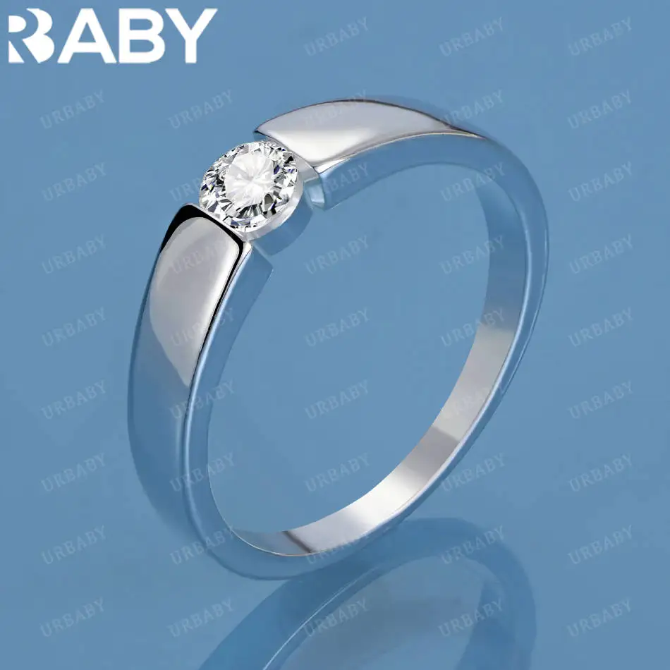 

URBABY 925 Sterling Silver Size 5-10 Zircon Ring For Women Men Fashion Jewelry Charm Grace Noble Wedding Accessories