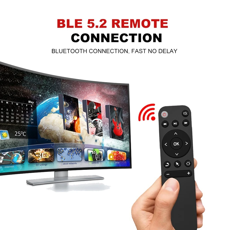 Bluetooth 5.2 Remote Control Air Mouse Smart Control For Smart Tv Box Phone Computer Pc Projector Etc