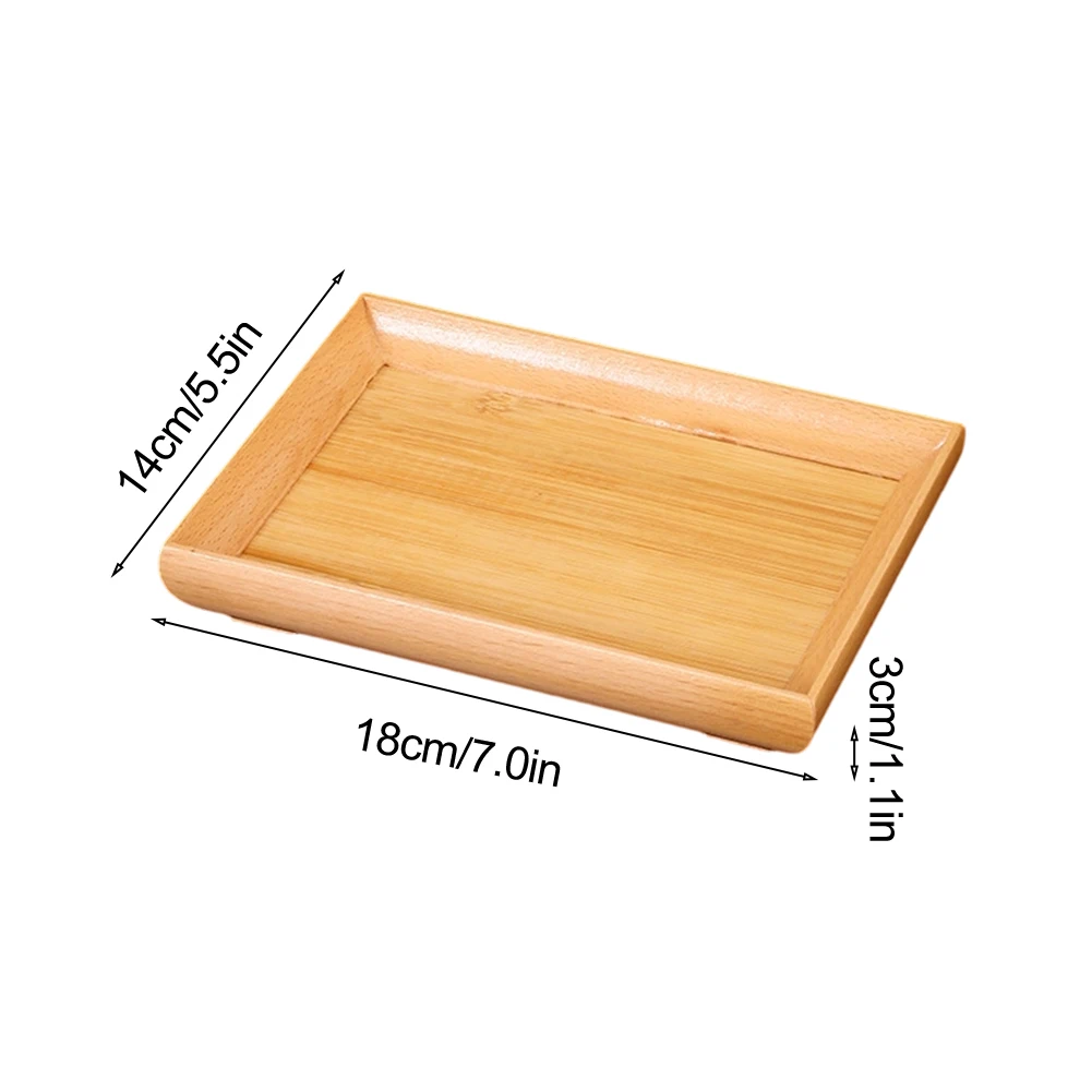 Rectangular Wooden Serving Tray with Balanced Proportions for Stable Transport of Items 18x14x3cm 23x16.5x3cm 28x21.5x3cm