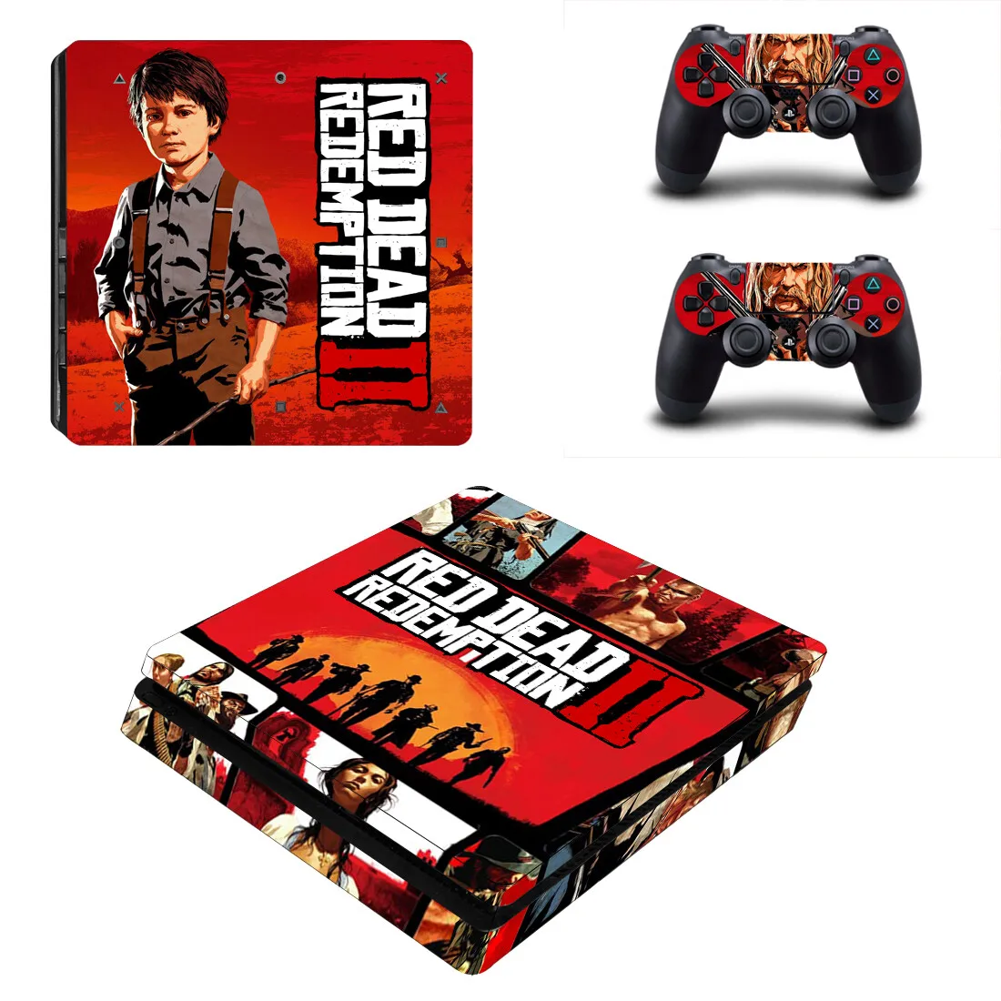 Red Dead Redemption 2 PS4 Slim Skin Sticker Decal Cover Protector For Console and Controller Skins Vinyl