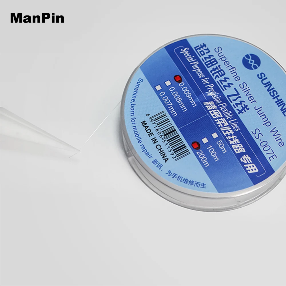 SS-007E Ultra-fine Silver Wire Fly Line Flexible Circuit Dedicated 0.007mm 0.009mm Superfine Silver Jump Wire Line Phone Repair