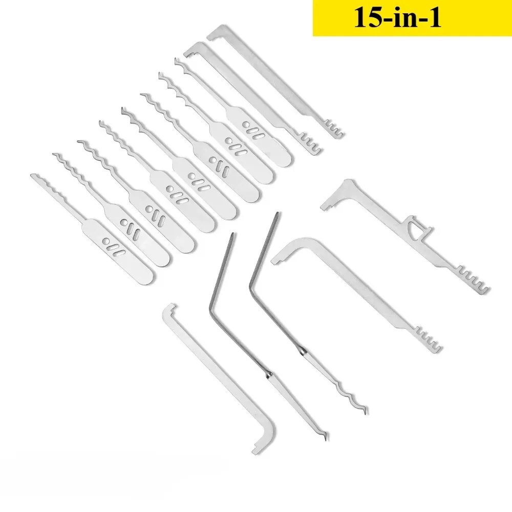Multitool Door Repair Comb Bypass Locksmith EDC Kit for Cars Picklocks Lockpicks Set of Lock Video Bowls Picks for Electro Tool