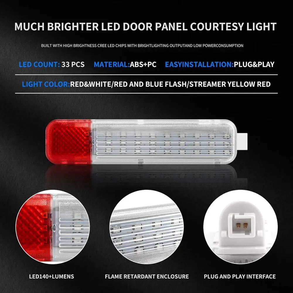لوحة الباب الداخلي LED مجموعة ضوء لافت للانتباه لسيارة تشيفي جي إم سي سيلفرادو سييرا 1500 2500 3500 سوبربان تاهو أفالانش يوكون XL #5