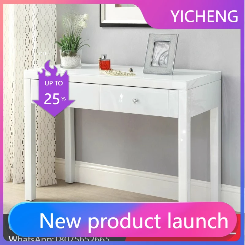 

LYY Mirror Furniture Black Glass Mirror Makeup Table European Neoclassical