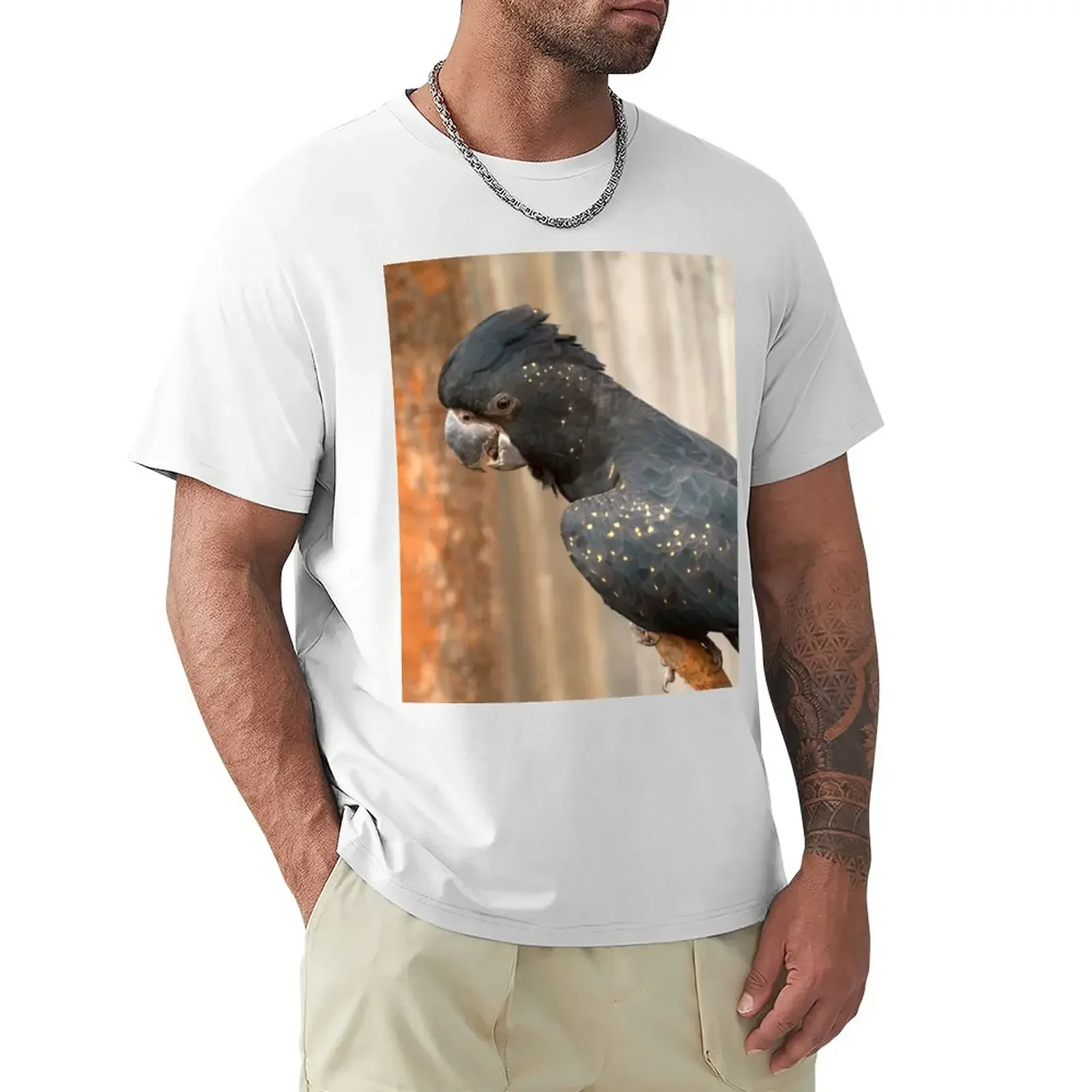 Animal  Black Cockatoo T-Shirt boys whites cute clothes blanks T-shirts for men cotton