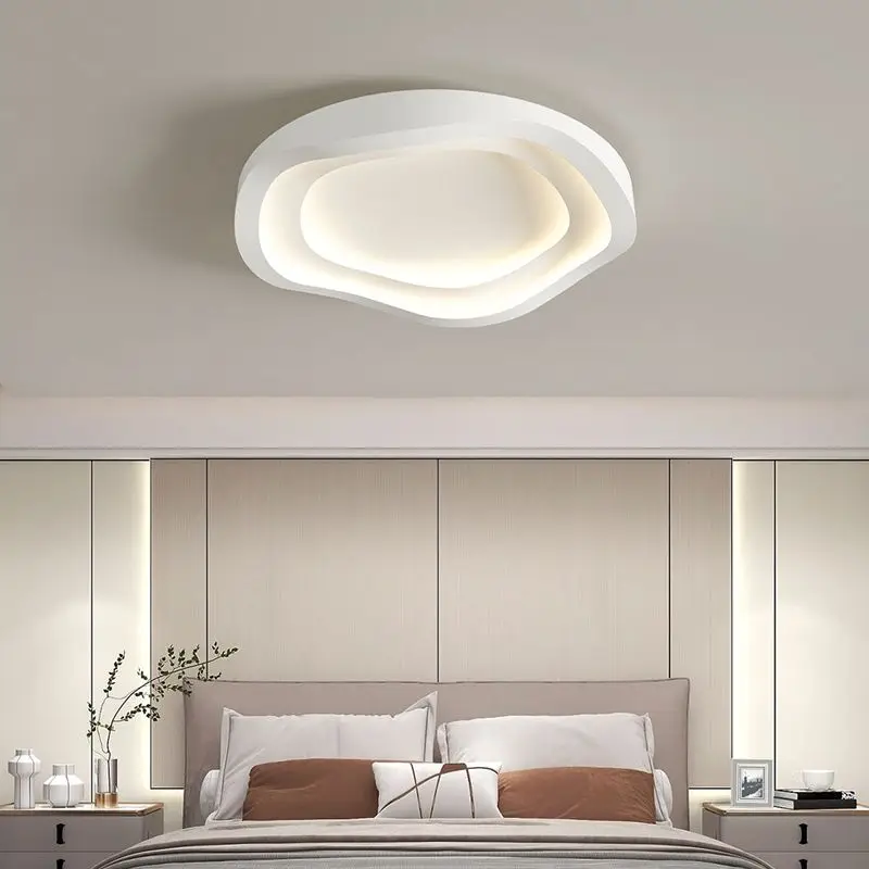 Modern Creative White Circular Bedroom LED Ceiling Light Dimming Chandelier Ceiling Lamp for Living Room Dining Lighting Fixture