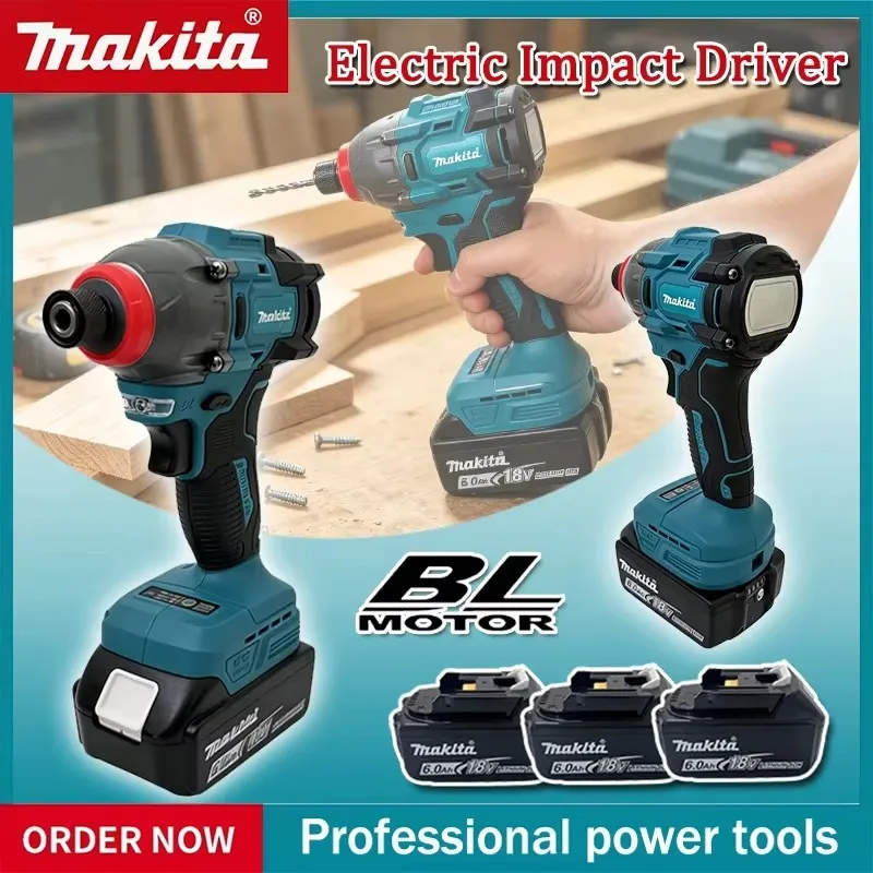 

Makita Cordless Electric Impact Driver Brushless Motor Electric Screwdriver Power Tool For Woodworking Home DIY For 18V Battery