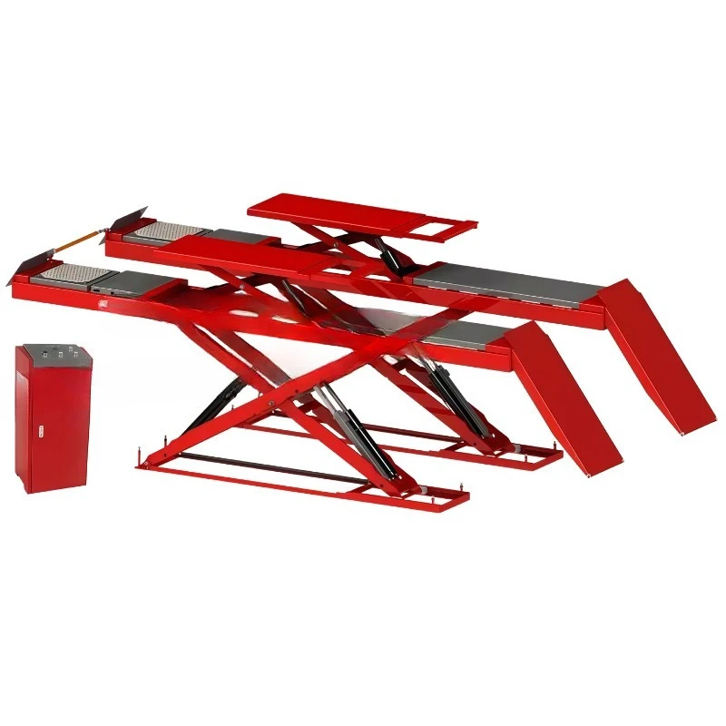 Large scissor type mother and child four-wheel positioning lift Floor type scissor lift