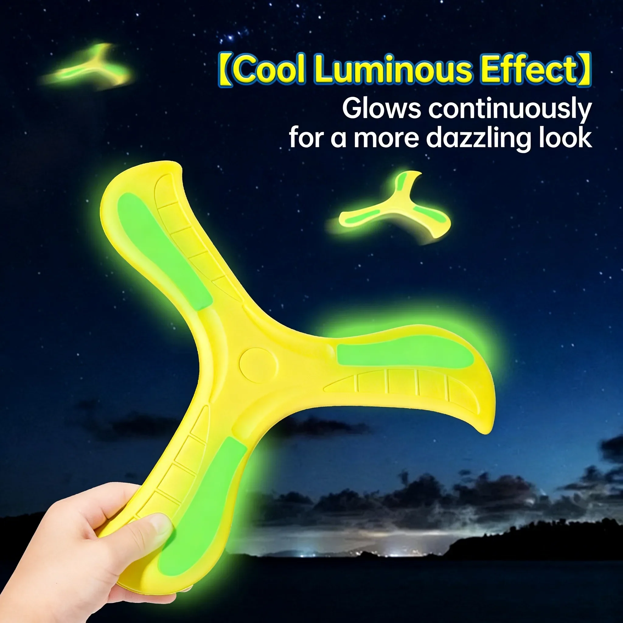 Soft 3-Blade Returning Boomerang - Family Outdoor Interactive Throwing Toy Foam Flight Sports Backyard Games for Kids & Adults