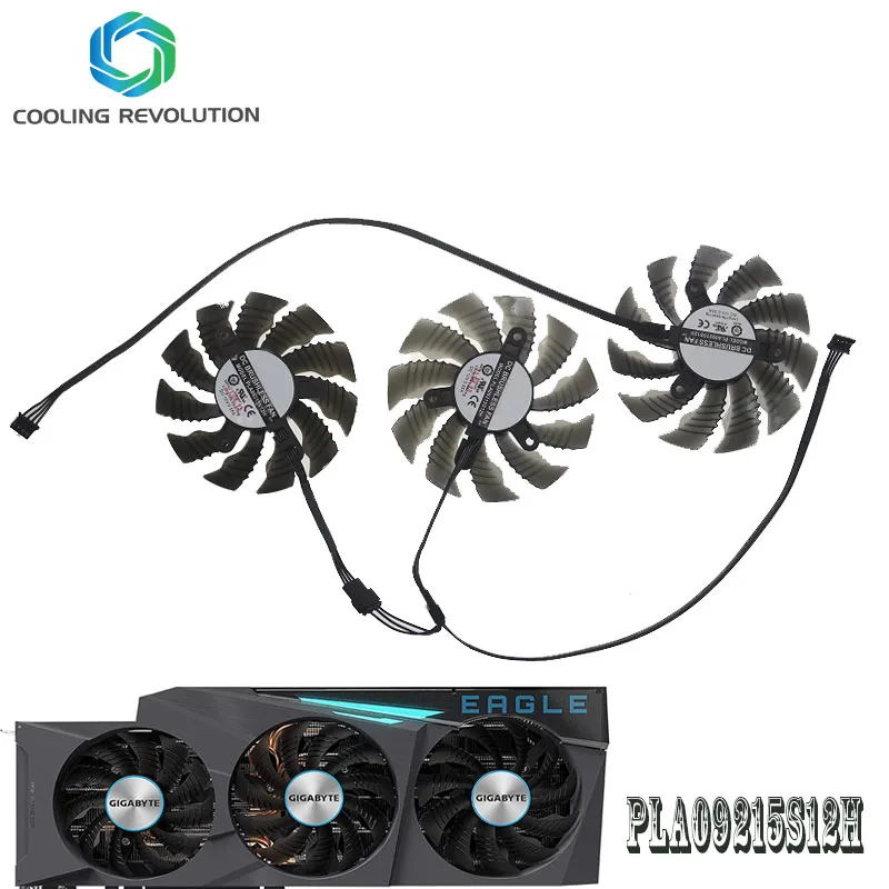 Imagem -02 - Ventiladores de Placa Gráfica Pla09215s12h Eagle Refrigeração 4pin para Gigabyte Geforce Rtx 3080 3070ti 3080ti 3090 Dc12v 0.55a