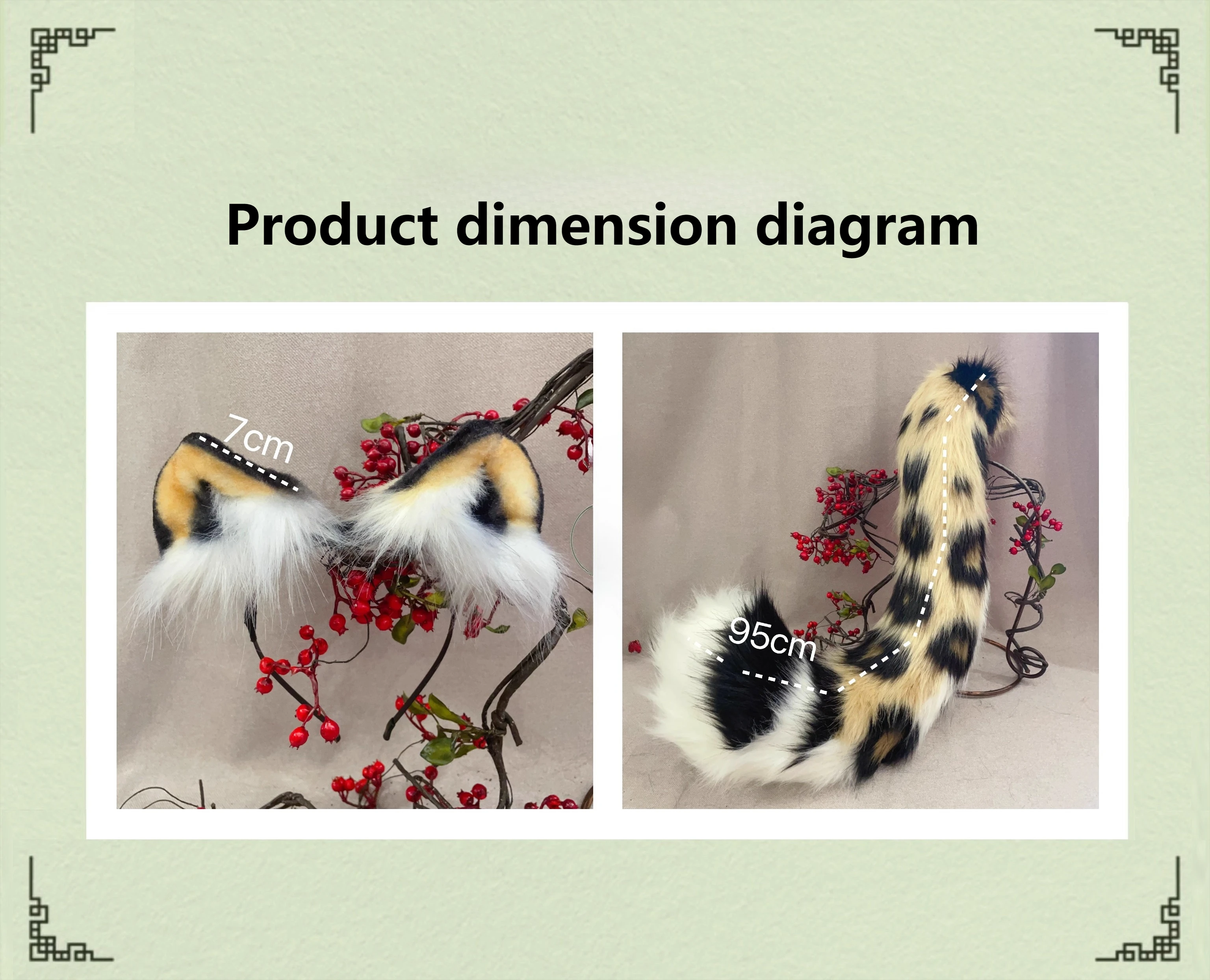 Nieuwe Luipaard Grote Katten Halloween Prop Hoofdband Kat Oren Staart Cosplay Dierlijke Oren Staart Set Hoofddeksels Kawaii Lolita