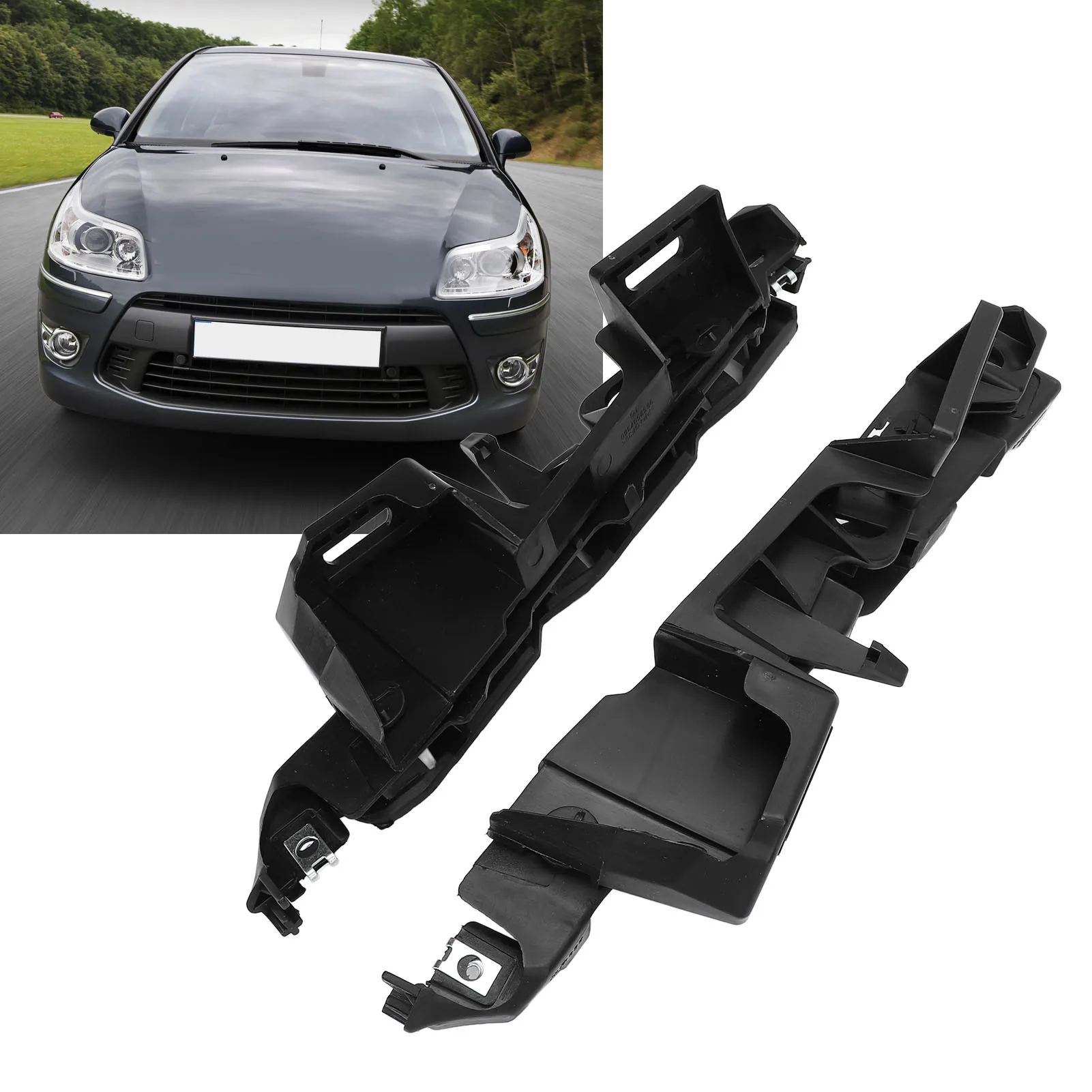 

1 пара кронштейнов держателя переднего бампера 741679, опорный кронштейн переднего бампера повышенной безопасности для C4 C-Quatre C-Triomphe