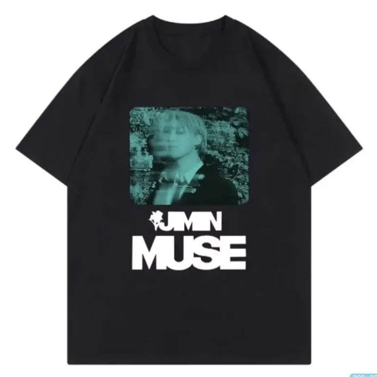 Camiseta Jimin Muse Harajuku feminina estilo casual, manga curta, pulôver vintage, roupa de música, blusa primavera-outono