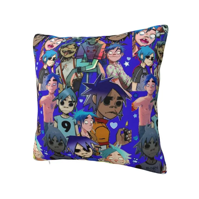 Custom Music Band Gorillazs Cushion Covers Sofa Home Decorative Square Throw Pillow Case