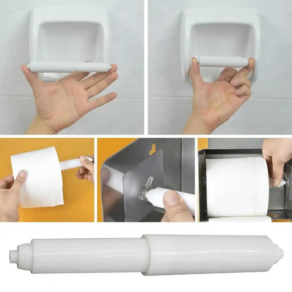 Shortening Toilet Paper Holder Spring-loaded Toilet Paper Holder Replacement Rod Set Easy Installation Adjustable for Bathroom