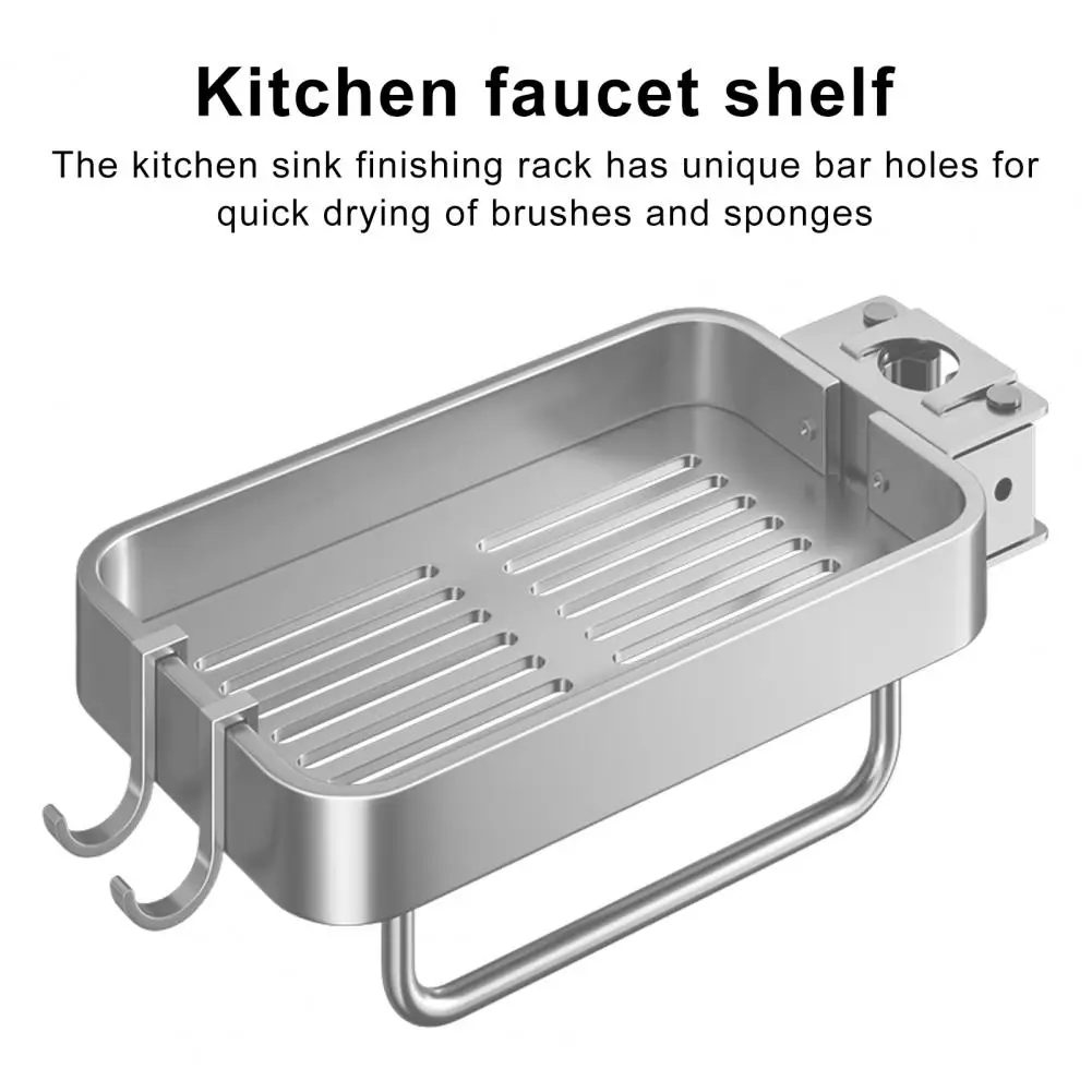 Sink Storage Rack Drip Tray Sink Organizer Kitchen Sink Faucet Organizer with Strong Load-bearing Capacity for Holes for Kitchen